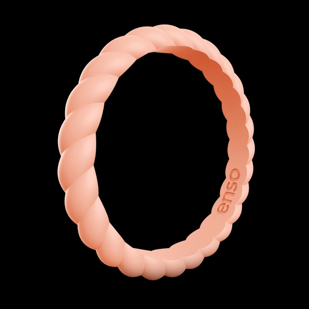 Braided Stackable Silicone Ring - Peach | Enso Rings