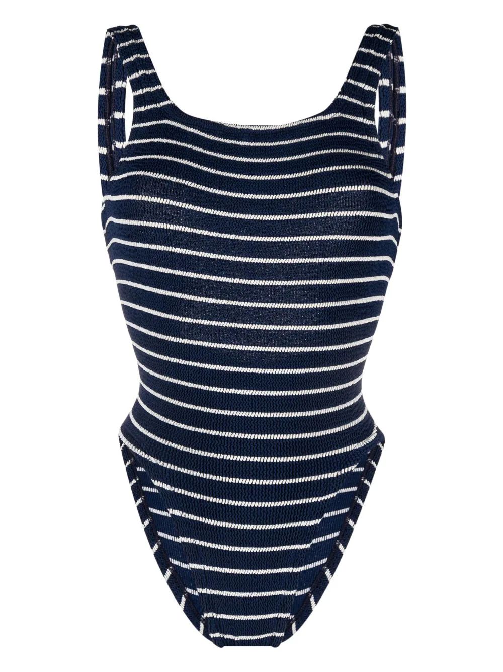 Hunza G Striped square-neck Swimsuit - Farfetch | Farfetch Global