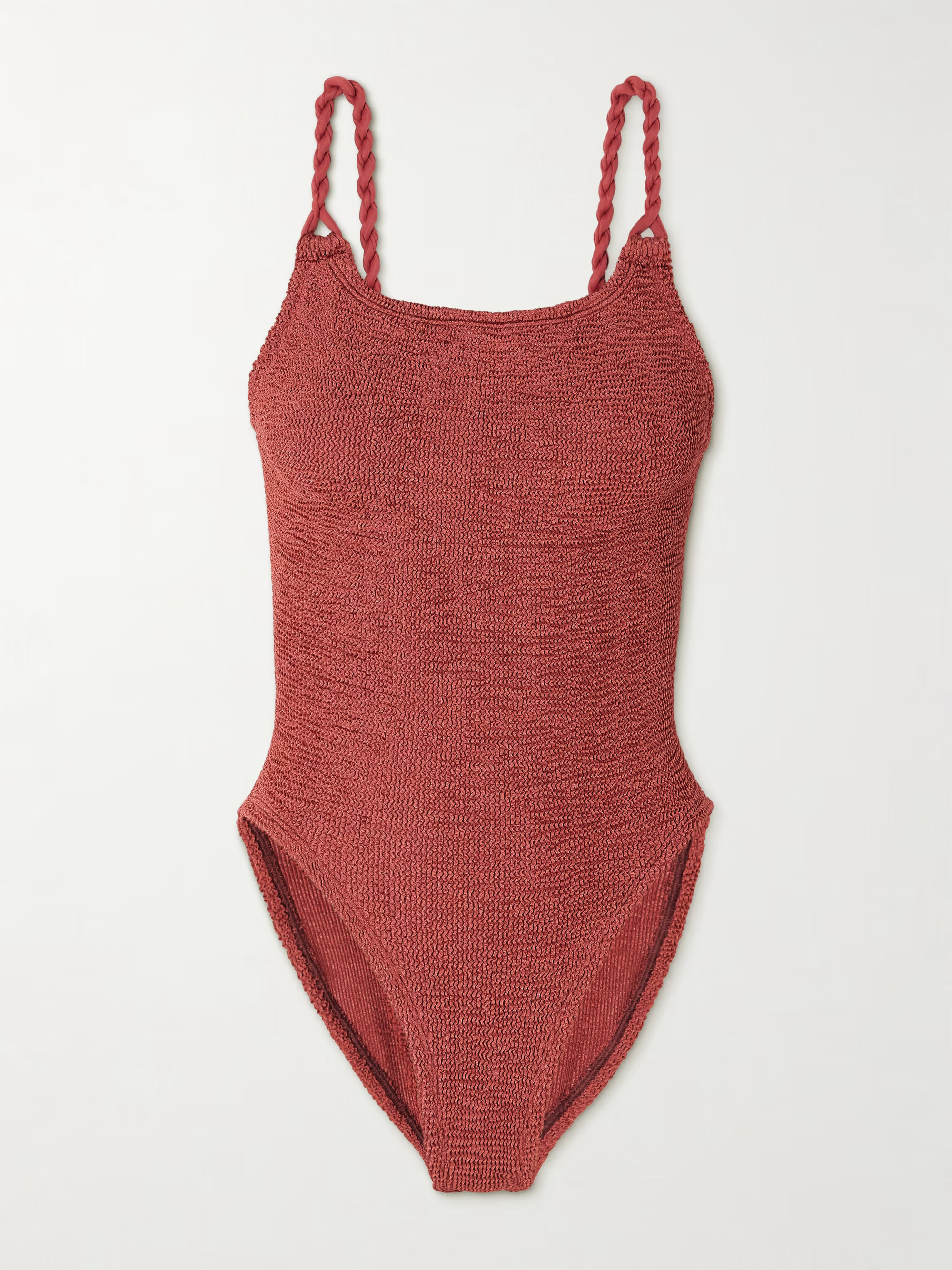 Hunza G’s ‘Camille’ swimsuit is made from the brand’s iconic ‘Crinkle™’ seersucker ... | NET-A-PORTER (US)