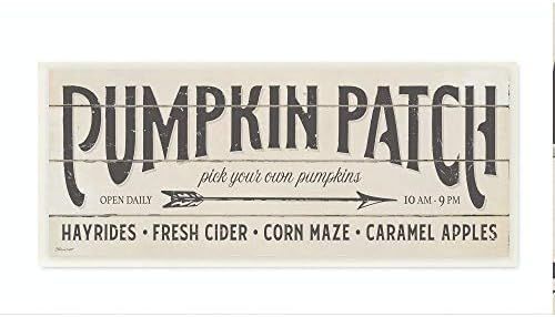 Amazon.com: Stupell Industries Pumpkin Patch Fall Halloween Holiday Word Wood Texture Design Wall... | Amazon (US)