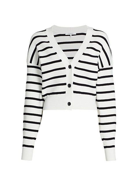 Striped Ribbed-Knit Cardigan | Saks Fifth Avenue