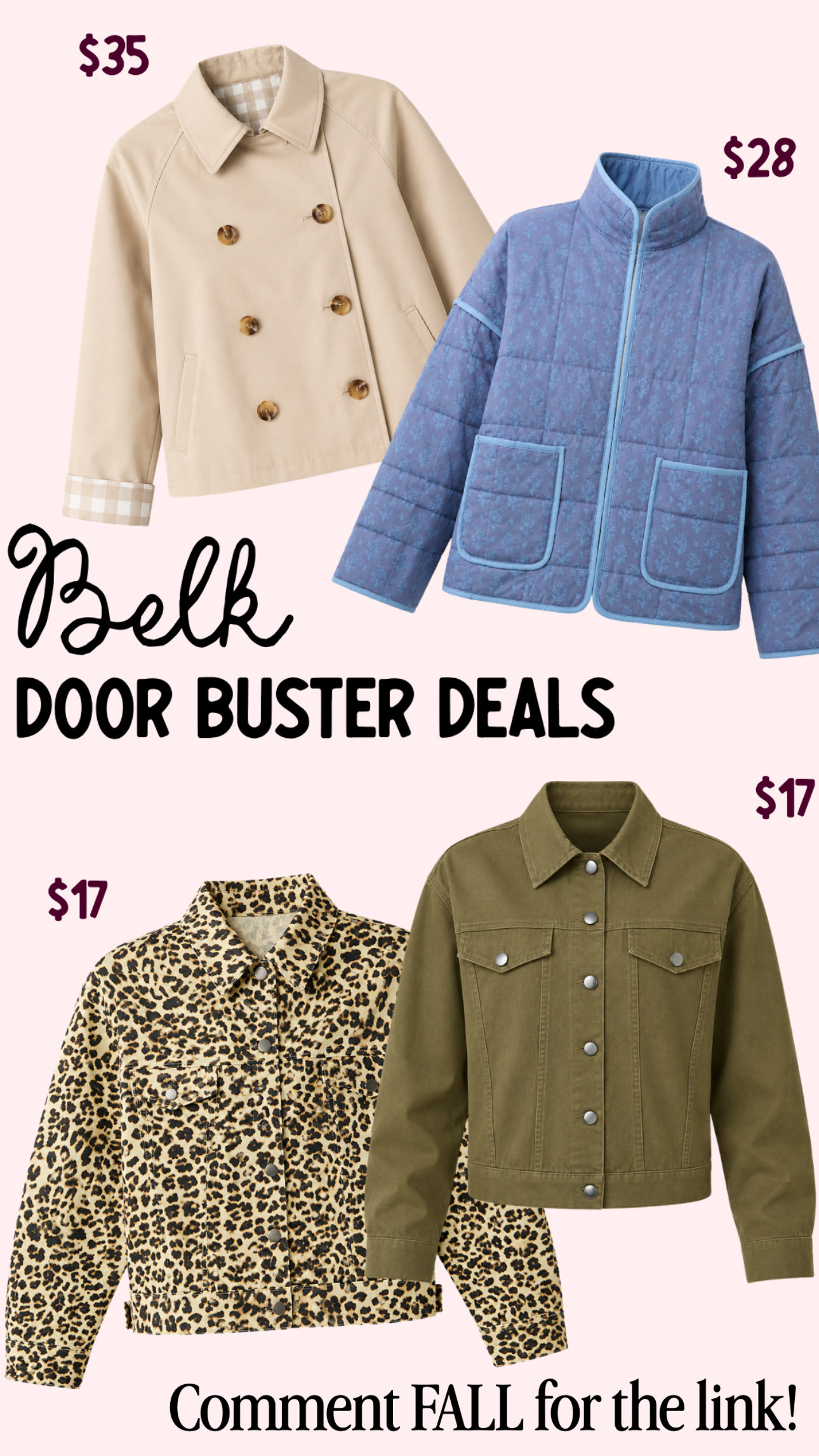 Belk door buster deals!! 

These jackets are the perfect addition to your fall closet!

#LTKgrwm #LTKootd #LTKmomlife
