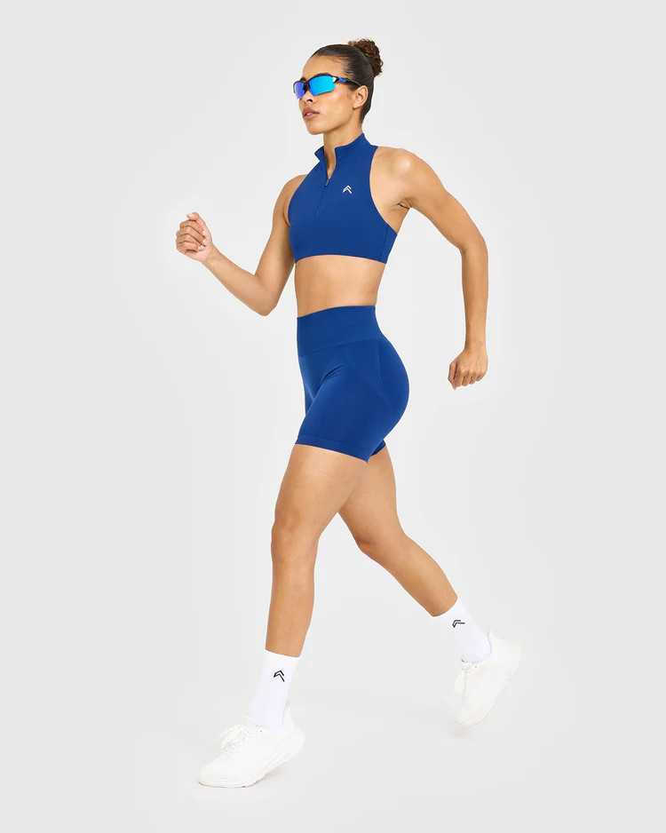 EasyLift™ Zip High Neck Sports Bra 
 Vintage Navy | Oner Active (UK / US)