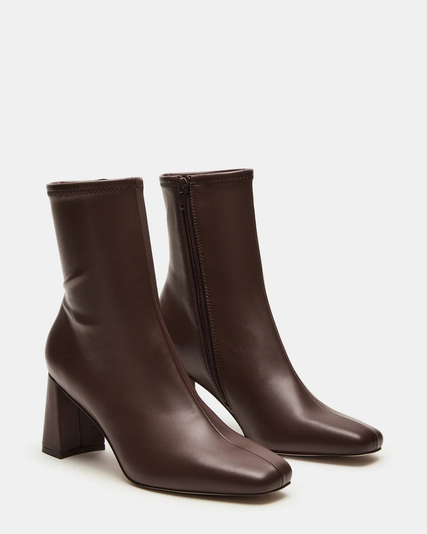 HUSH Brown Square-Toe Bootie | Women's Booties | Steve Madden (US)