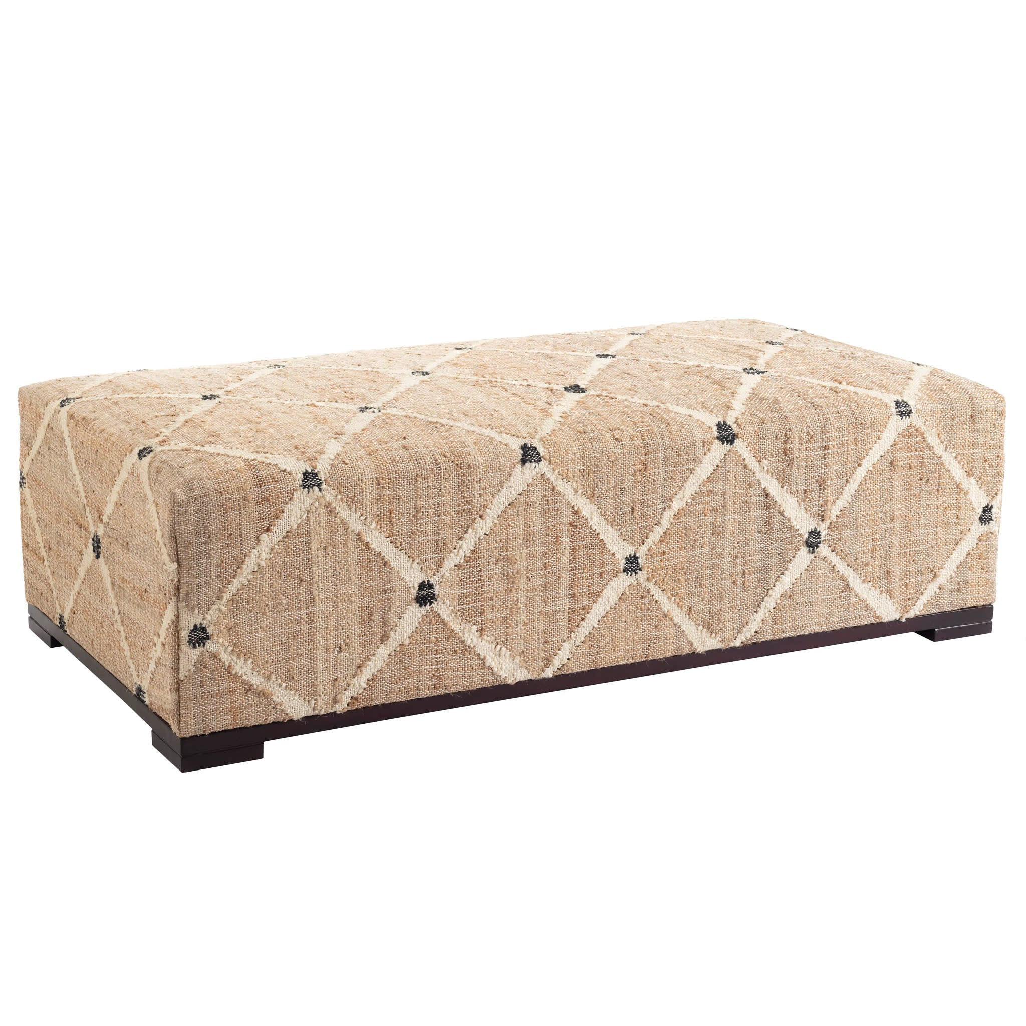Kali Natural Upholstered Rug Bench - Rectangle | Annie Selke