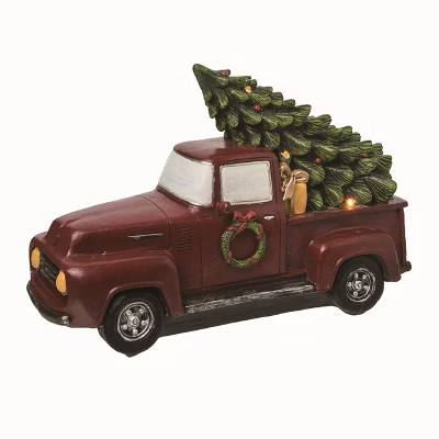 Transpac Resin Multicolored Christmas Light Up Truck | Target