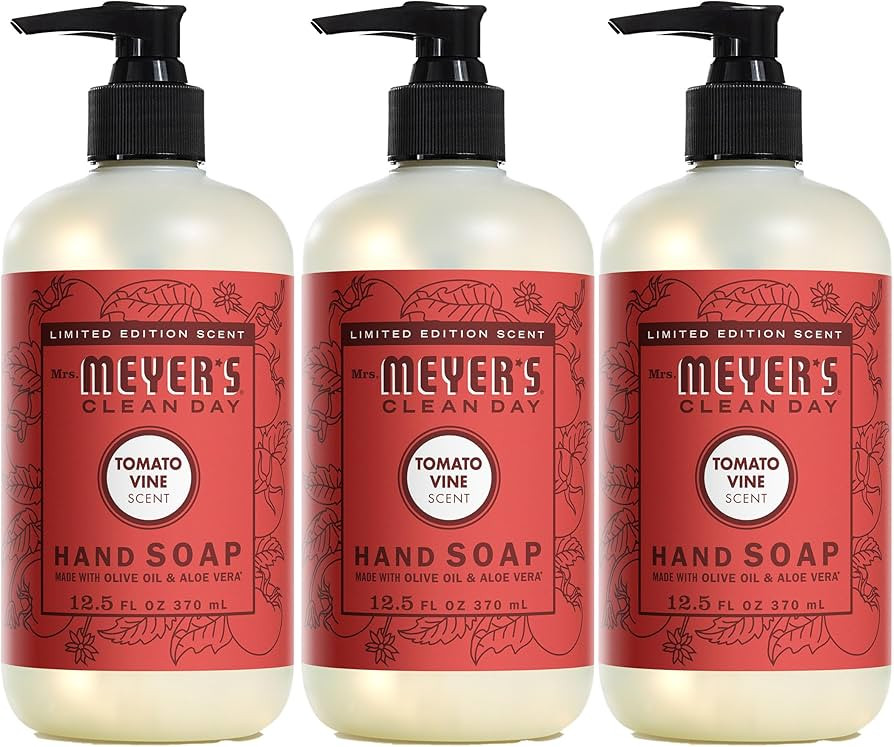 Mrs. MEYER'S Clean Day Liquid Hand Soap, Tomato Vine Scent, 12.5 Ounce Bottle (Pack of 3) | Amazon (US)
