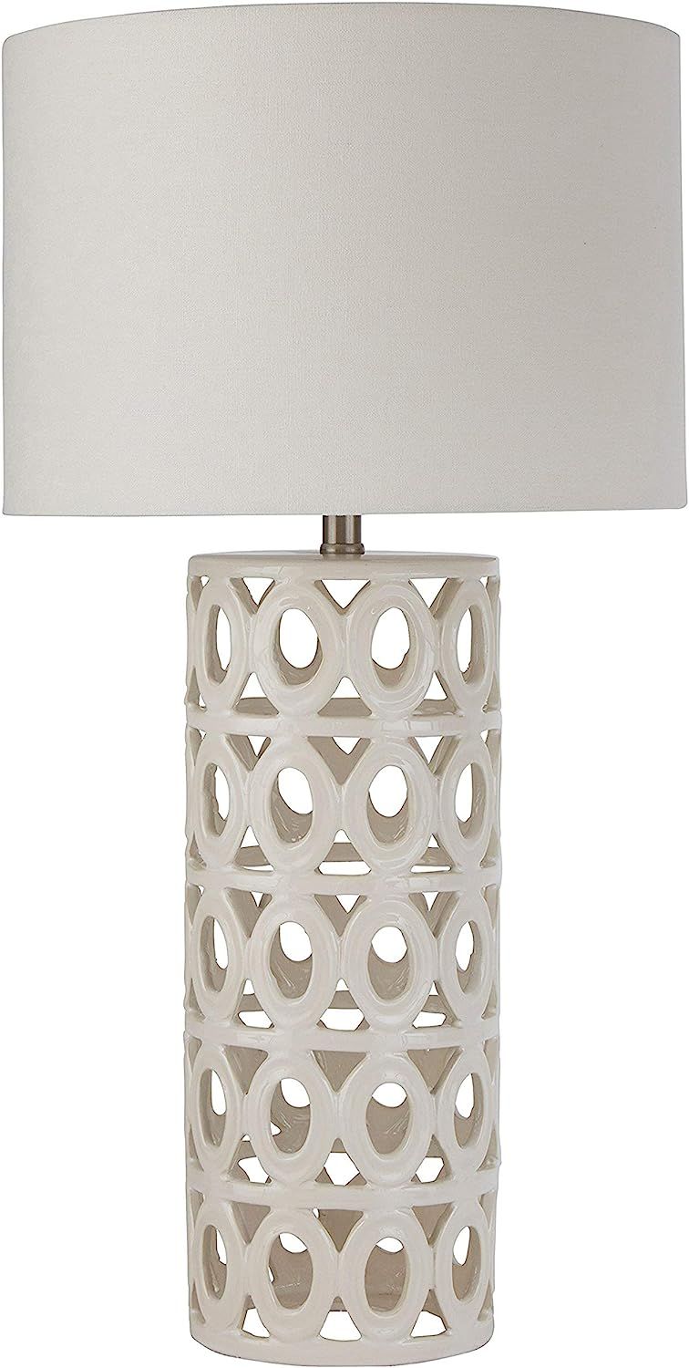 Amazon Brand – Stone & Beam Ceramic Geometric Cut-Out Table Desk Lamp With LED Light Bulb, 22"H... | Amazon (US)