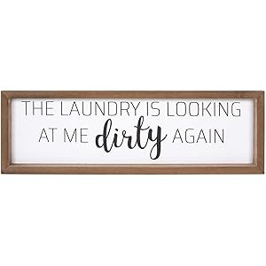 VILIGHT Funny Laundry Room signs - Farmhouse Laundry Accessories - Home Laundry Wall Decor - Dirty A | Amazon (US)