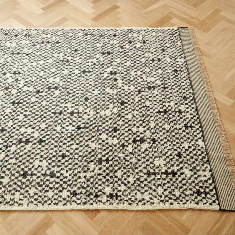 Cru Knotted Wool Black and White Rug | CB2 | CB2