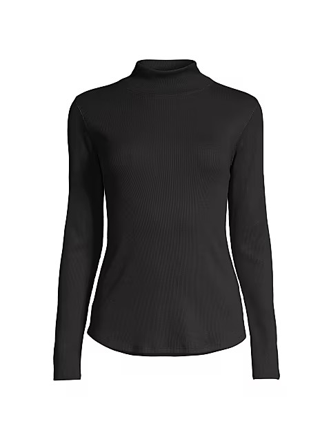 Mockneck Long Sleeve Ribbed Top | Saks Fifth Avenue