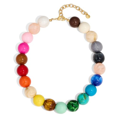 LILIE&WHITE Colorful Chunky Bead Necklaces For Women Trendy Boho Collar Statement Necklace Choker... | Amazon (US)