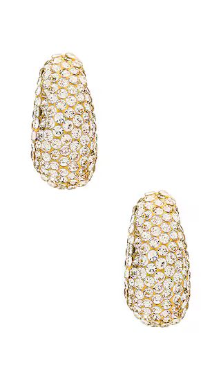Pave Dome Mini Hoop Earrings in Crystal | Revolve Clothing (Global)