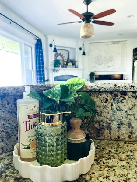 Anthropologie look alike soap dispenser. Plaid curtains. 

#LTKfindsunder50 #LTKhome