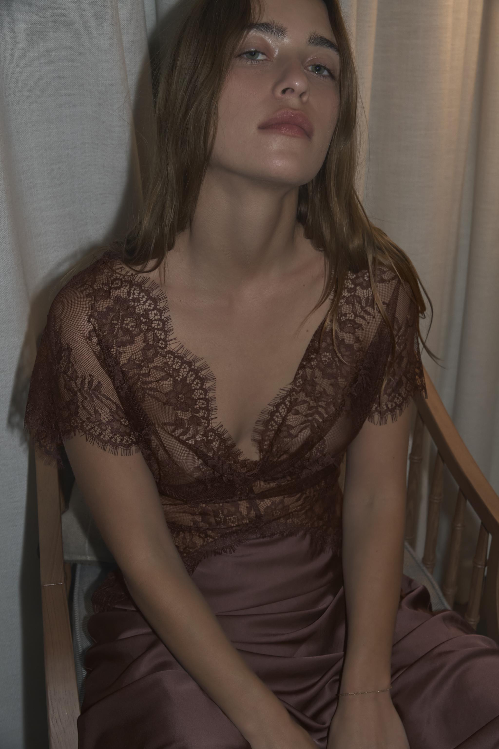 SATIN AND LACE COMBINATION DRESS | Zara UK