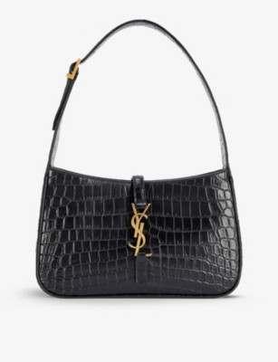 SAINT LAURENT Le 5 à 7 croc-embossed leather shoulder bag | Selfridges