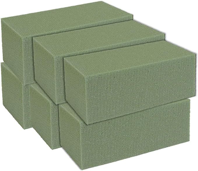 Premium Dry Floral Foam Bricks, Green Styrofoam Foam Blocks, 6 Pack - Great for Artificial Floral... | Amazon (US)