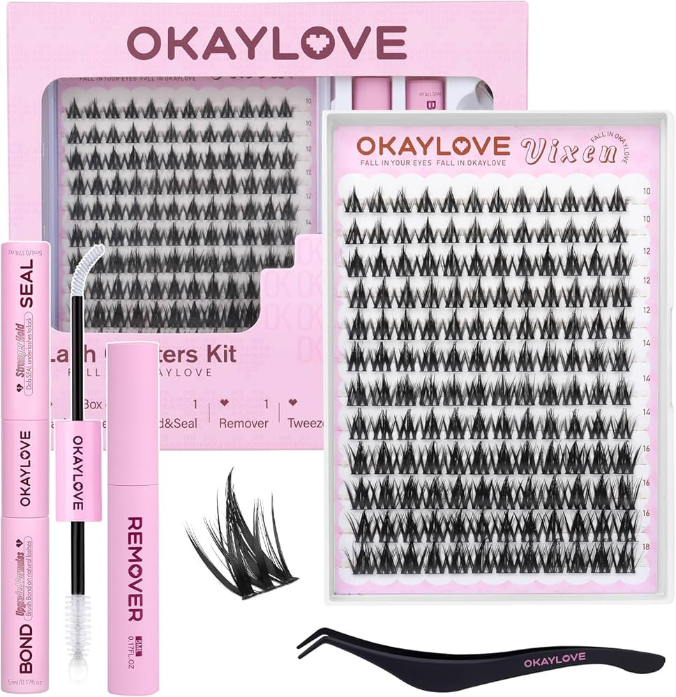OKAYLOVE Anime Lashes Clusters Kit, Vixen 10-18mm Manga Cluster Eyelash Extensions Kit, 120pcs CC... | Amazon (US)