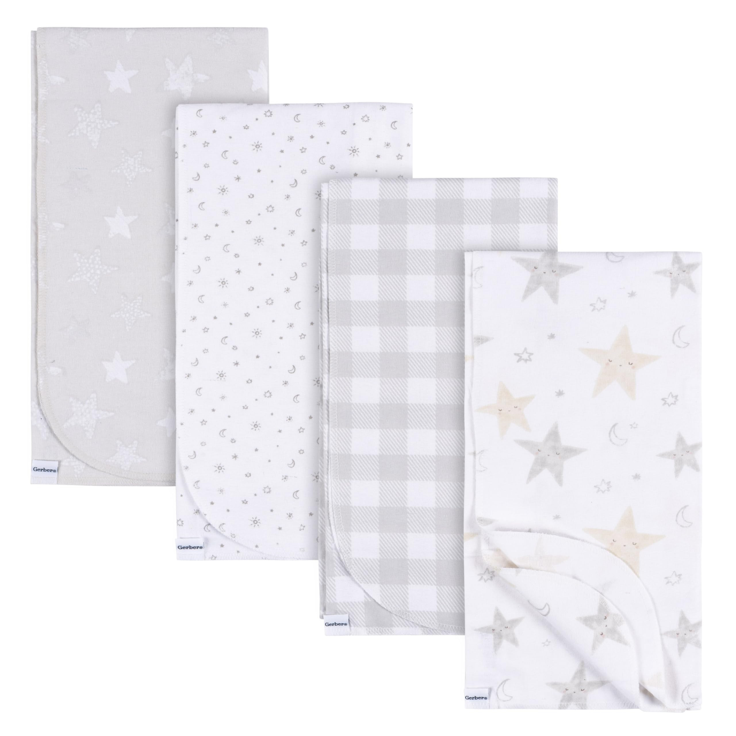 Gerber 100% Cotton Flannel Receiving Blankets, 30x30 Inches, Pack of 4, Celestial | Amazon (US)