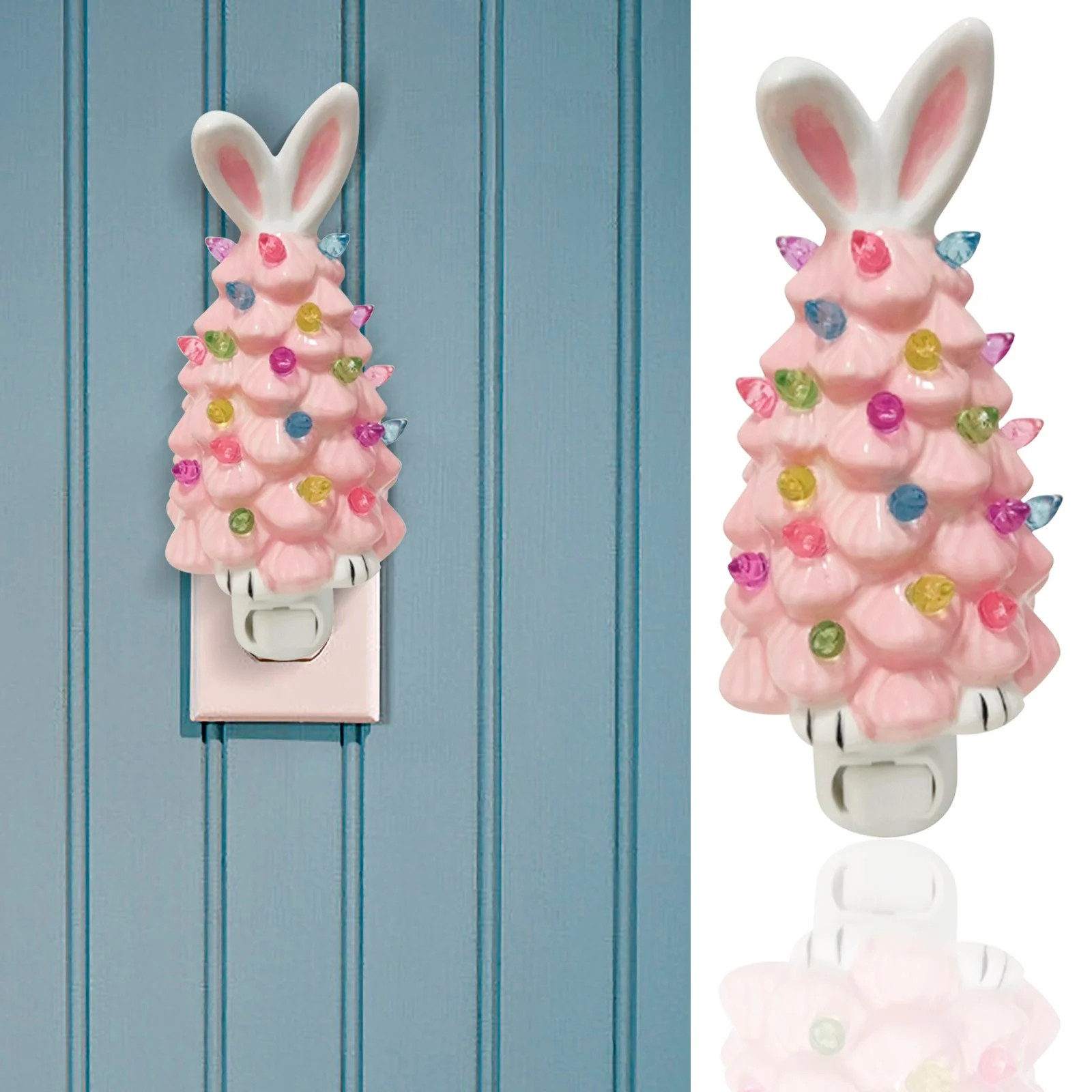 Easter Bunny Tree,Bunny lamp,Glowing Bunny Imitation Ceramic Tree,Resin Bunny Figurine with Color... | Walmart (US)