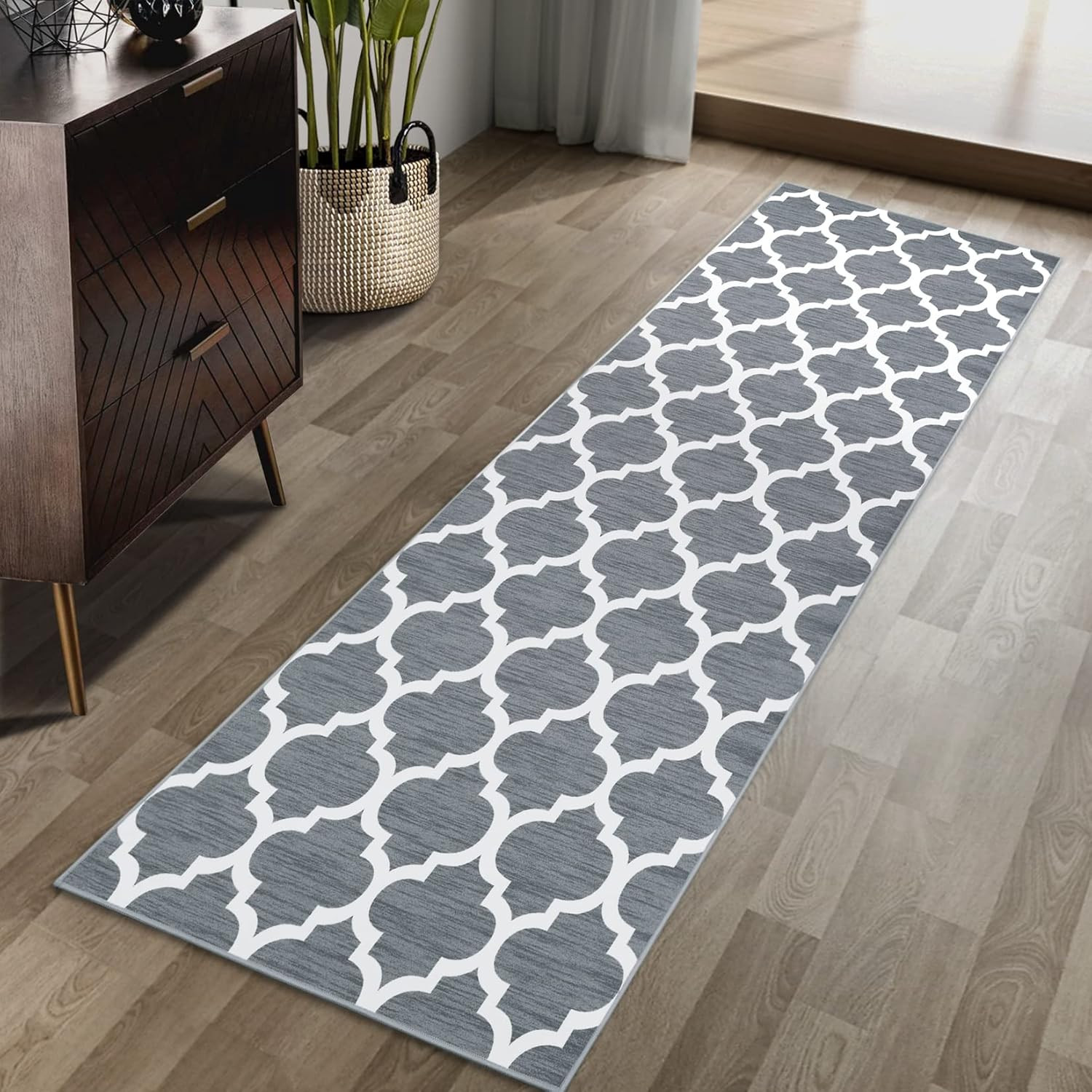 CAROMIO Contemporary Runner Rug Trellis Runner Retro Accent Lattice Pattern Geometric Floorcover ... | Amazon (US)