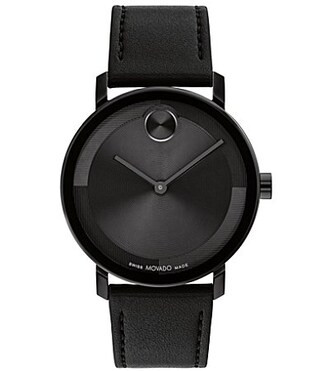 Movado Bold Men's Evolution 2.0 Quartz Analog Leather Strap Watch - Black | Dillard's