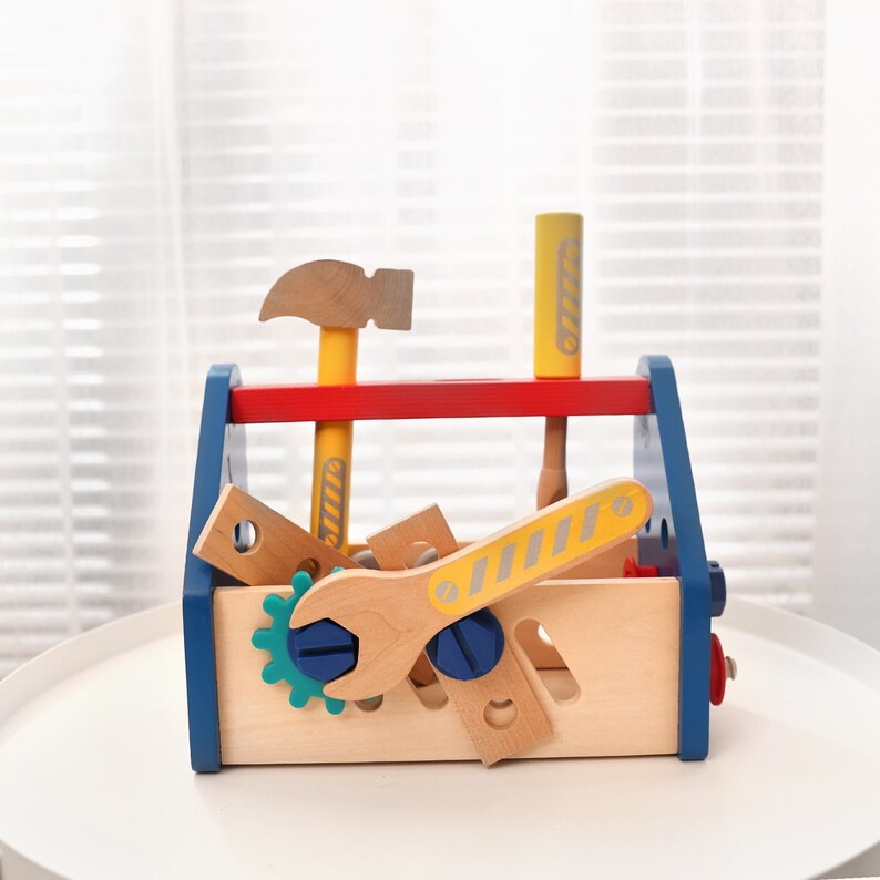 Wooden Toolbox Toy for Kids 3 Years +, Great Pretend Play Toy Gift Choice for Kids, Dispatch from... | Etsy (US)
