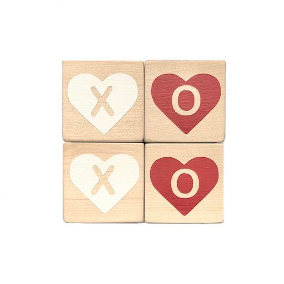 Modern Blocks Heart XOXO Block Set of 4 | The Tot