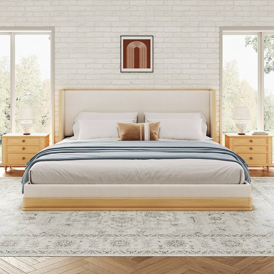 Christopher Knight Home Lavia Fabric Upholstered King Size Bed Frame with Headboard, Modern King ... | Amazon (US)