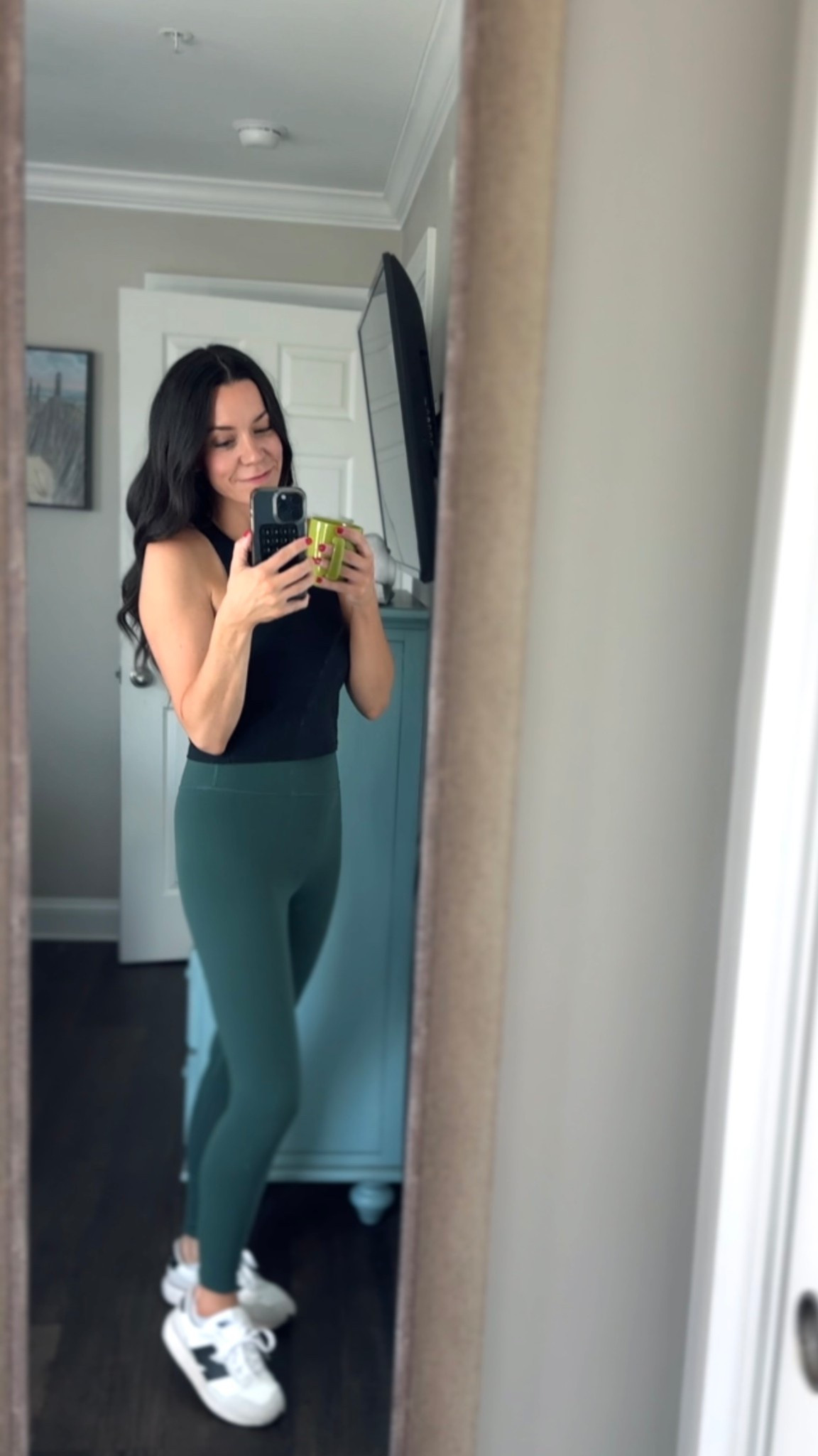 The cutest green leggings that are a great material! If you’ve always been a black legging girl- try these! A great “neutral” still. Looks great with black and grey. 

#LTKActive