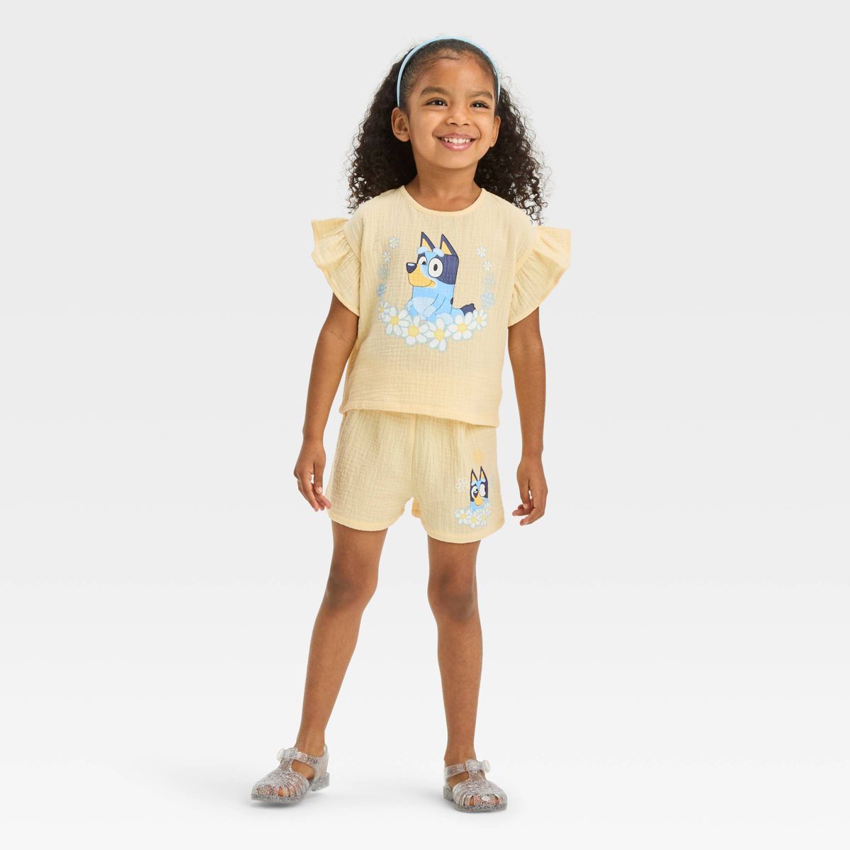 Toddler Girls' Bluey Top and Bottom Set - Light Yellow | Target