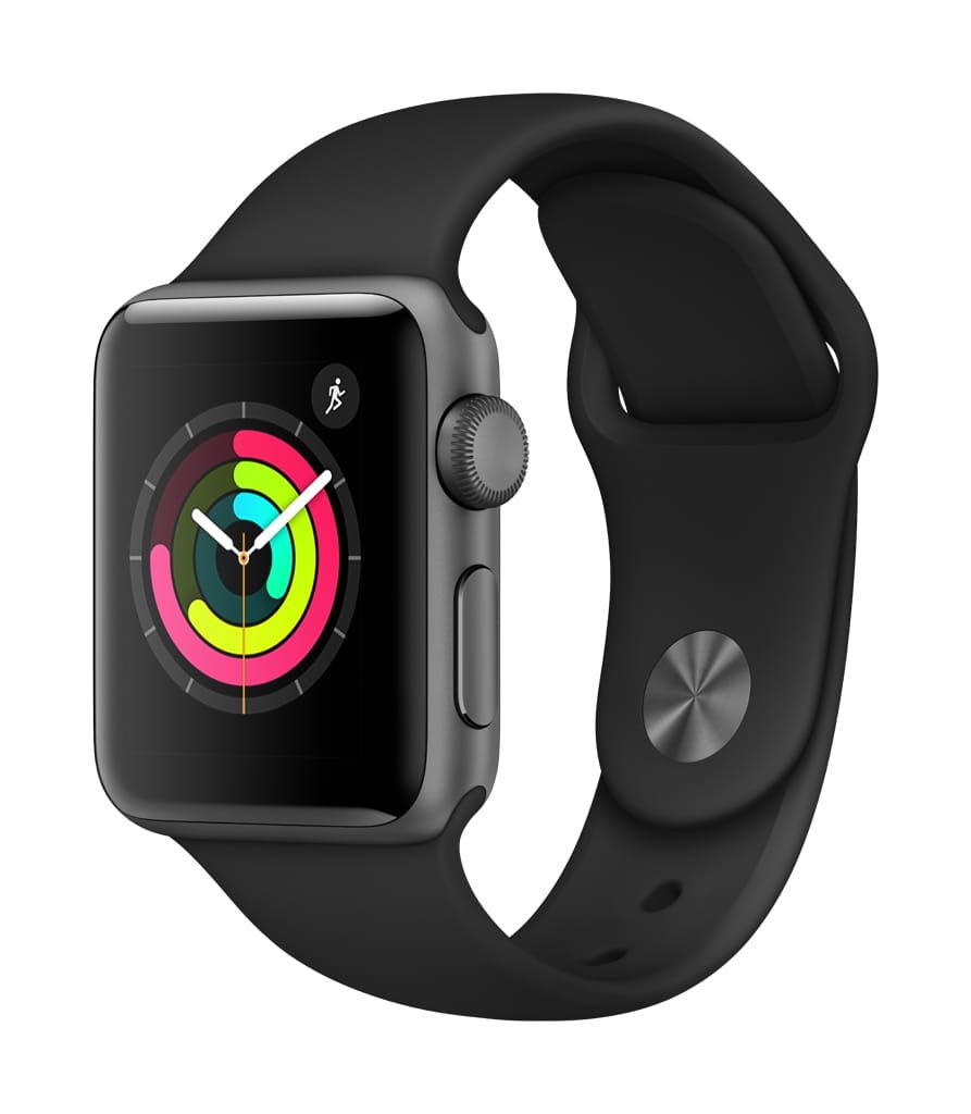 Apple Watch Gen 3 Series 3 38mm Space Gray Aluminum - Black Sport Band MTF02LL/A - Walmart.com | Walmart (US)