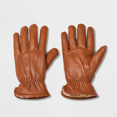 Men's Dress Gloves with Sherpa Lined - Goodfellow & Co™ Brown | Target