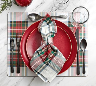 Stewart Plaid Cork Placemats - Set of 4 | Pottery Barn (US)