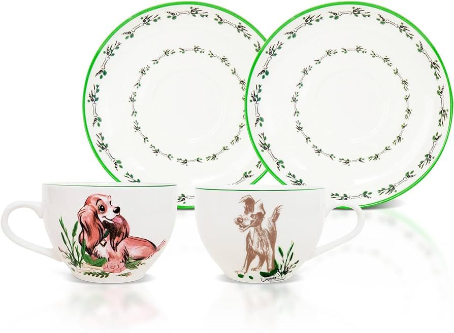 Toynk Disney Lady and the Tramp Bone China Teacup and Saucer | Set of 2 | Amazon (US)