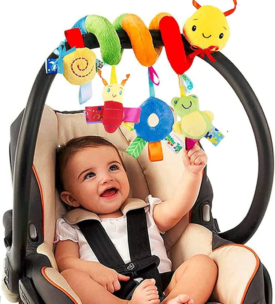 Baby Crib Hanging Rattles Toys - Infant Baby Worm Crib Bed Around Rattle Bell Cartoon Insect Spir... | Amazon (US)