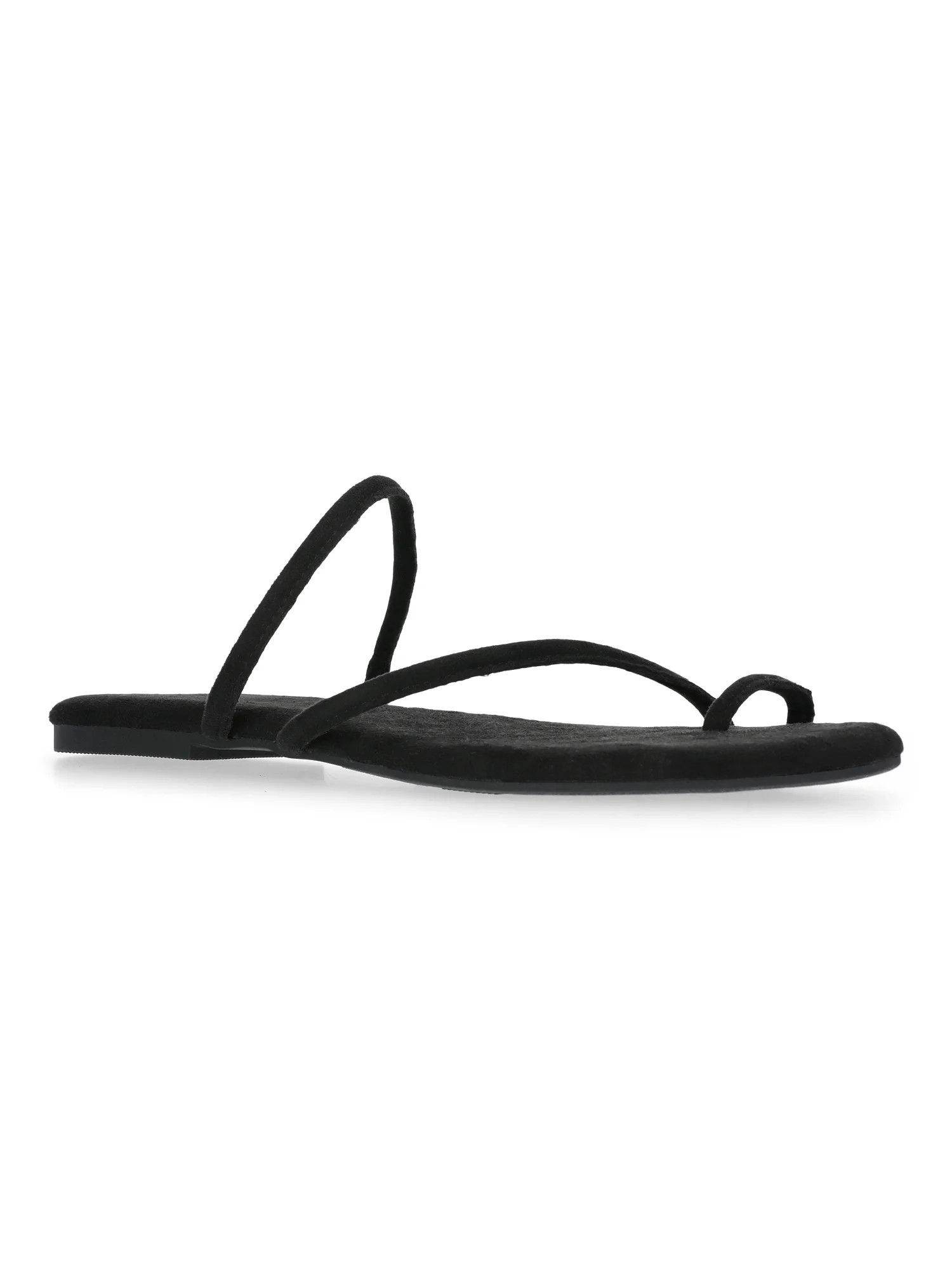 Time and Tru Women's Faux Suede Barely There Toe Loop Sandals | Walmart (US)