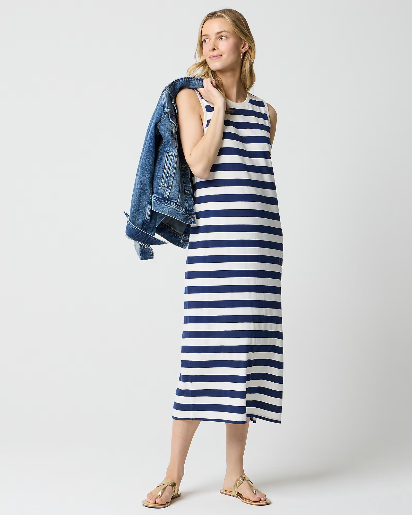 Striped knit midi dress | J.Crew Factory