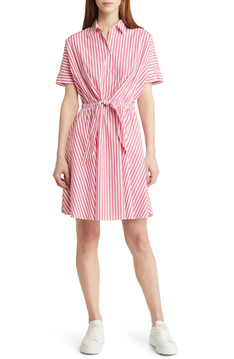 Stripe Tie Waist Cotton Shirtdress | Nordstrom