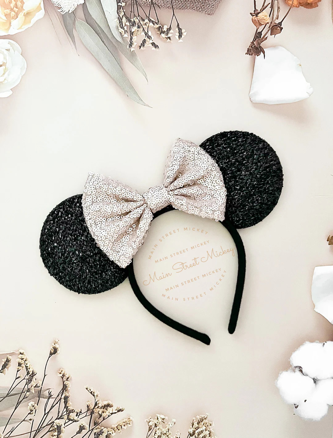 Sequin Bow Minnie Mouse Ears - Disneyland Headband for Adults & Kids - Etsy | Etsy (US)