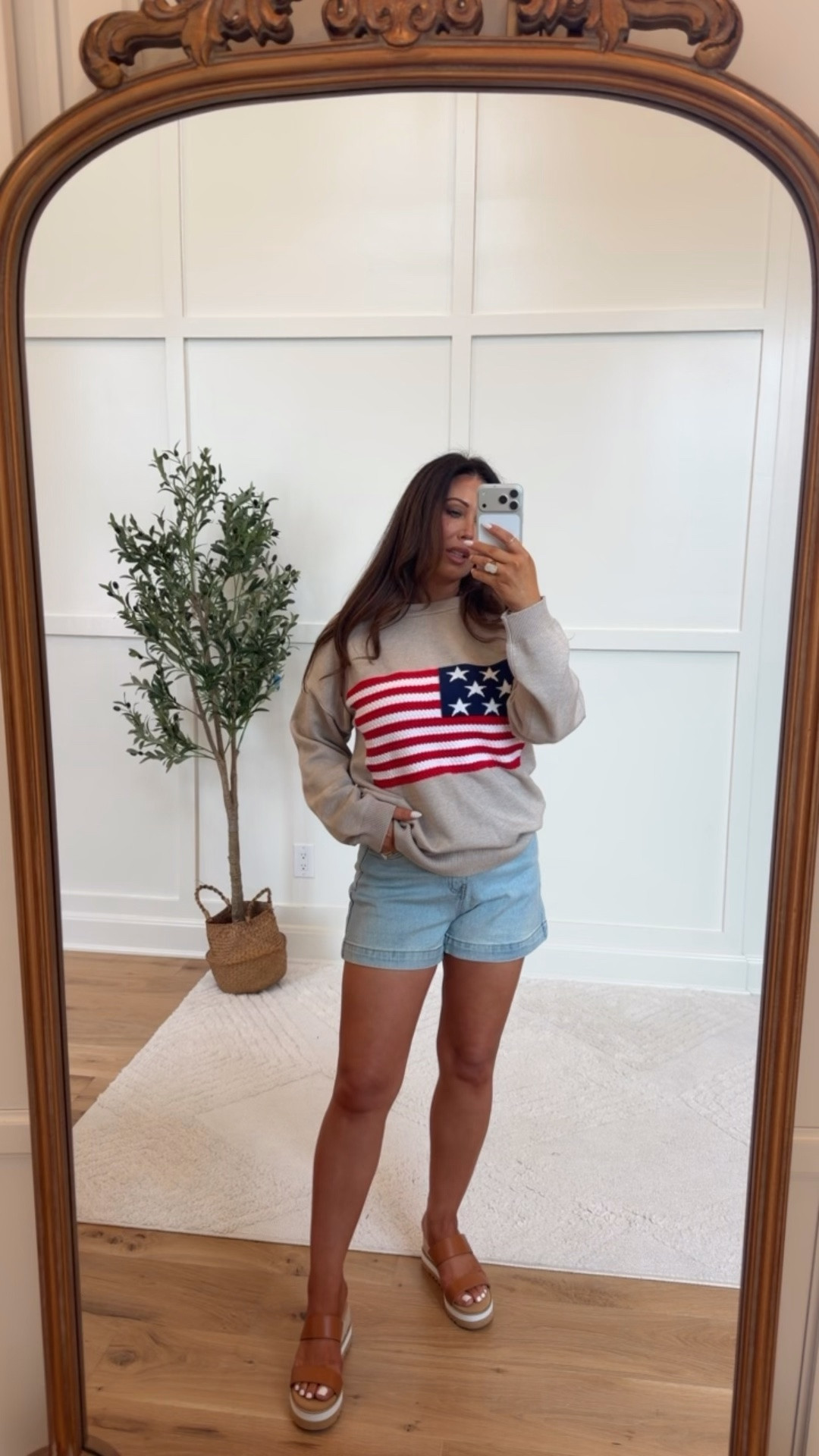 Pink lily huge memorial Day sale! 
This sweater is the perfect lightweight summer sweater! And so cute for all the seasonal activities coming up❤️🤍💙  and only $36 today!!

Use code NINA for 25% regular price items

I am 5’4” 148 pounds wearing a size small and a 27 in the shorts

#LTKgrwm #LTKootd #LTKmomlife