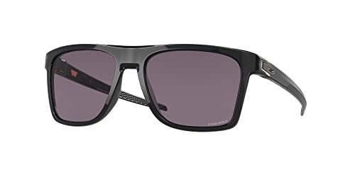 Oakley Men's OO9100 Leffingwell Rectangular Sunglasses, Black Ink/Prizm Grey, 57 mm | Amazon (US)