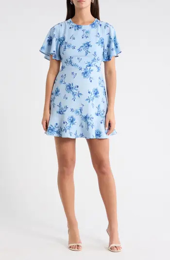SUGARLIPS Floral Print Ruffle Hem Dress | Nordstrom | Nordstrom