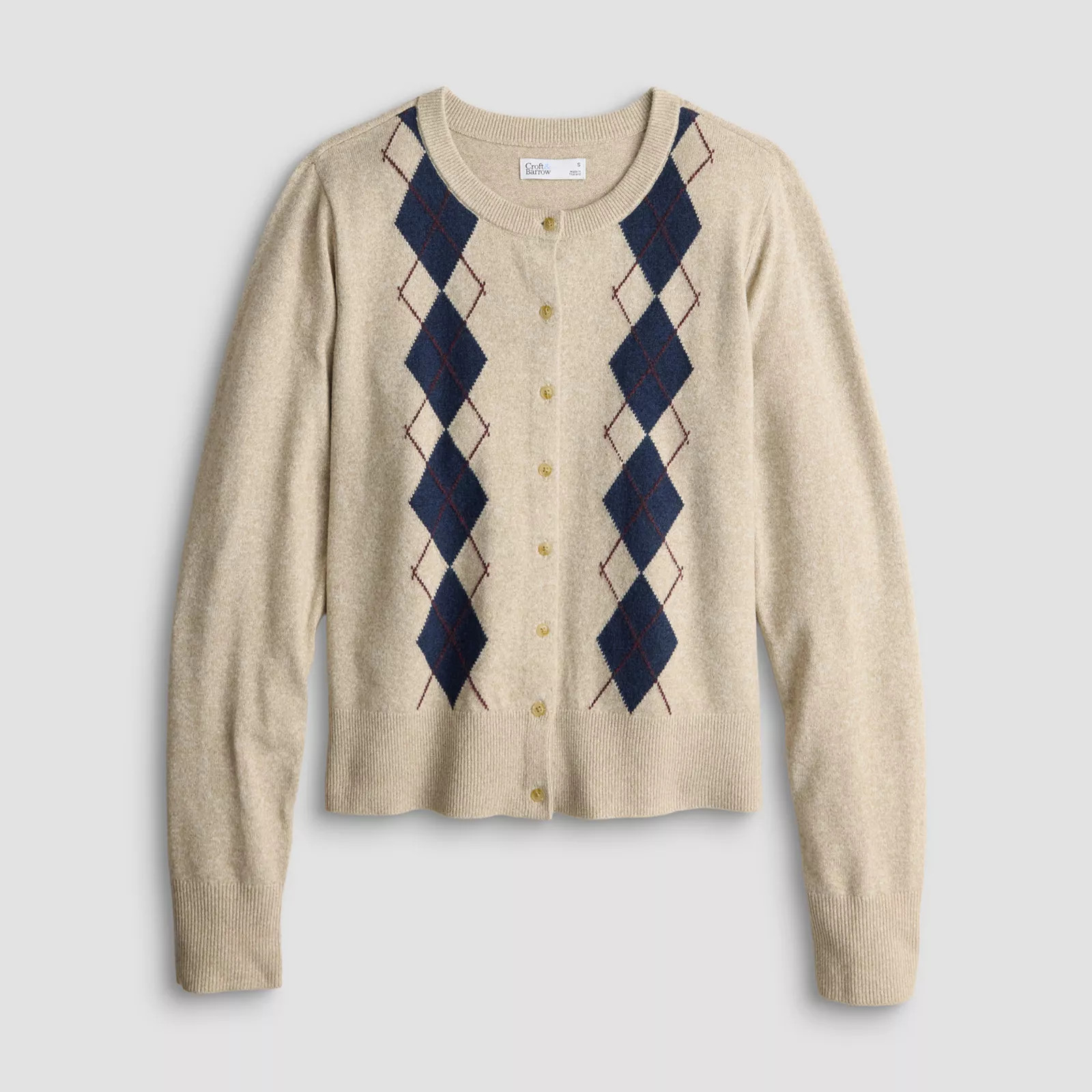 Women's Croft & Barrow® All Over Fairisle Button Front Cardigan Sweater, Size: XXL, Pink Retro Fairisle | Kohl's