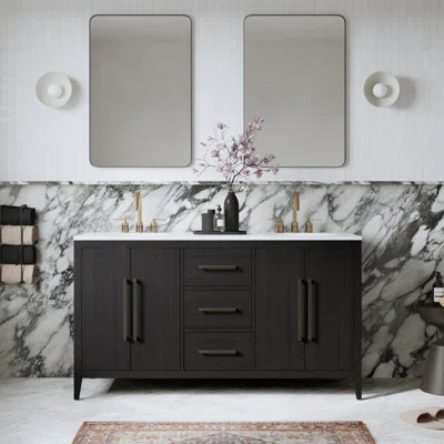 Alsup 60'' Double Bathroom Vanity with Quartz Top | Wayfair North America