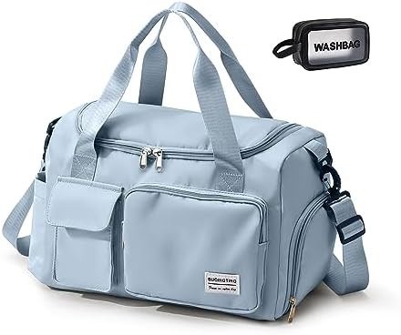 Small Gym Bag for Women, Travel Duffle Bag Carry On Weekender Bag with Shoe Compartment | Amazon (US)