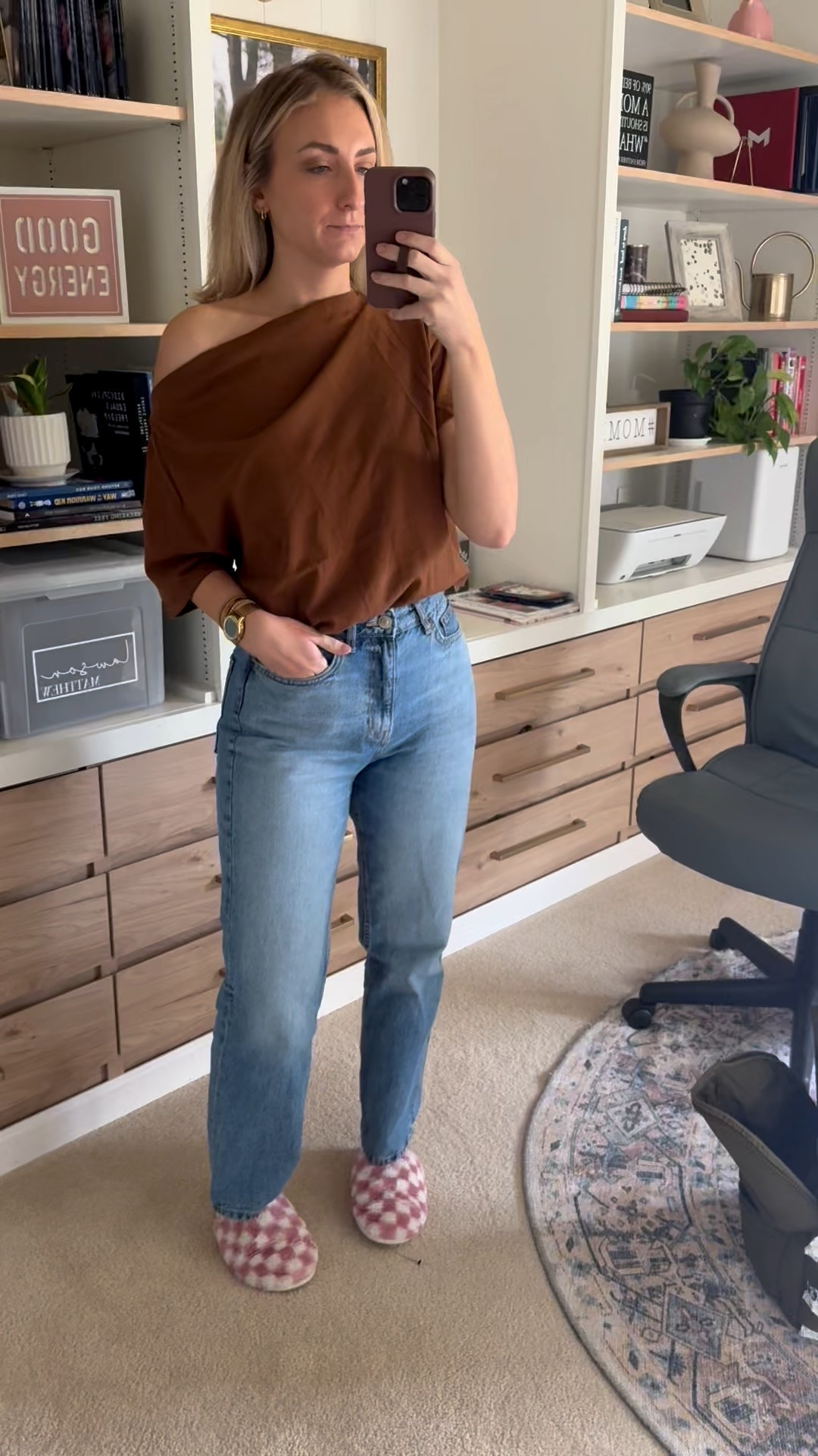 Wearing a small in the off the shoulder tee! Seems like an easy way to elevate jeans and a tshirt. I just have my bra strap off my shoulder but you could wear a strapless bra too! 

#LTKootd #LTKTall #LTKmomlife