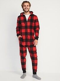 Gender-Neutral Matching Print Microfleece One-Piece Pajamas for Adults | Old Navy (US)