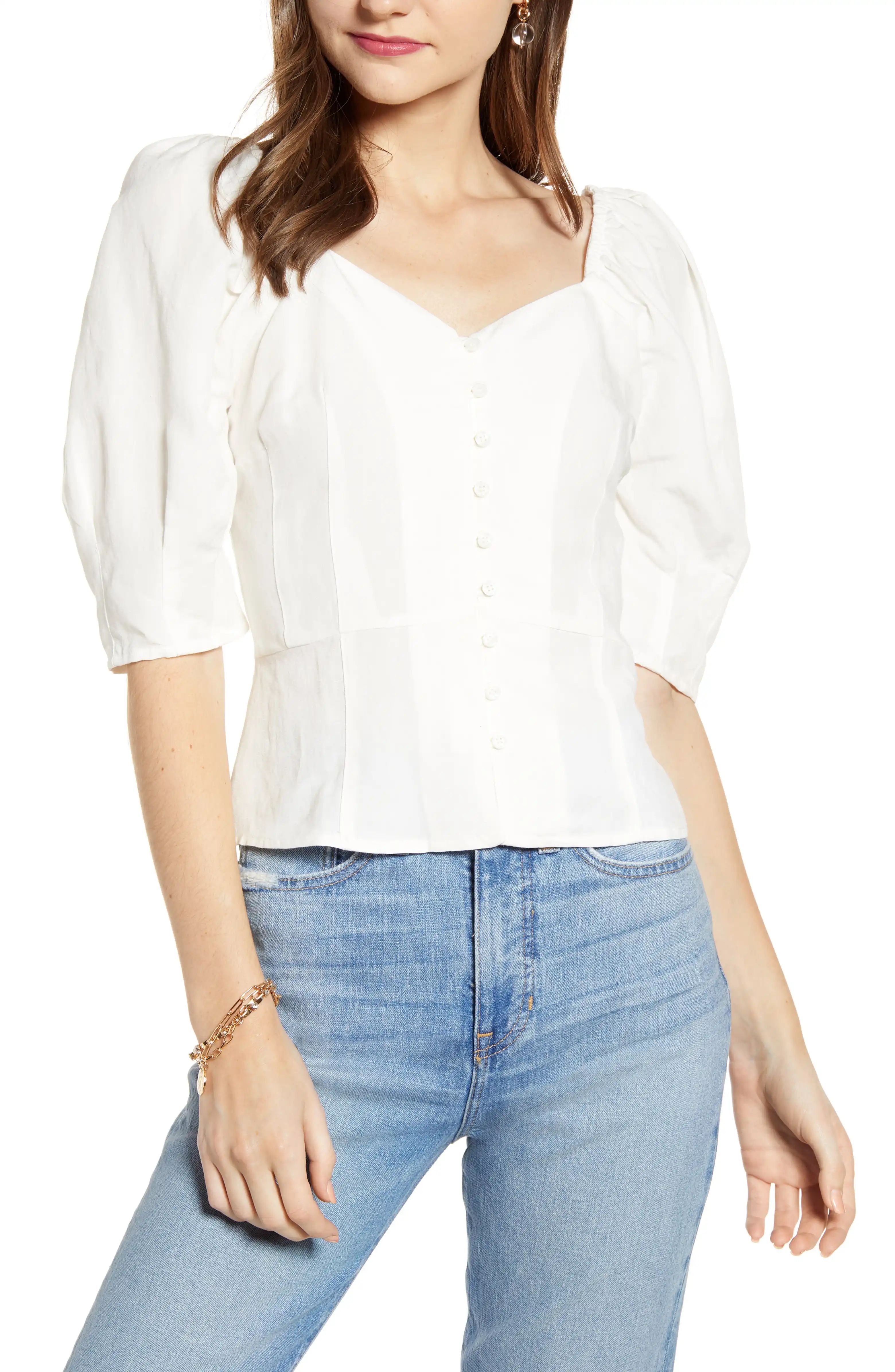 Front Button Fitted Top | Nordstrom