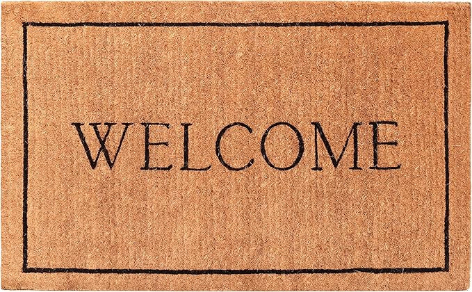 Calloway Mills AZ104813048 Welcome Border, 100% Coir Doormat, 30" x 48" x 1.50", Natural/Black | Amazon (US)